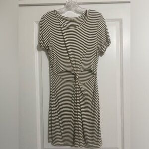 Striped Black and White Knot Dress